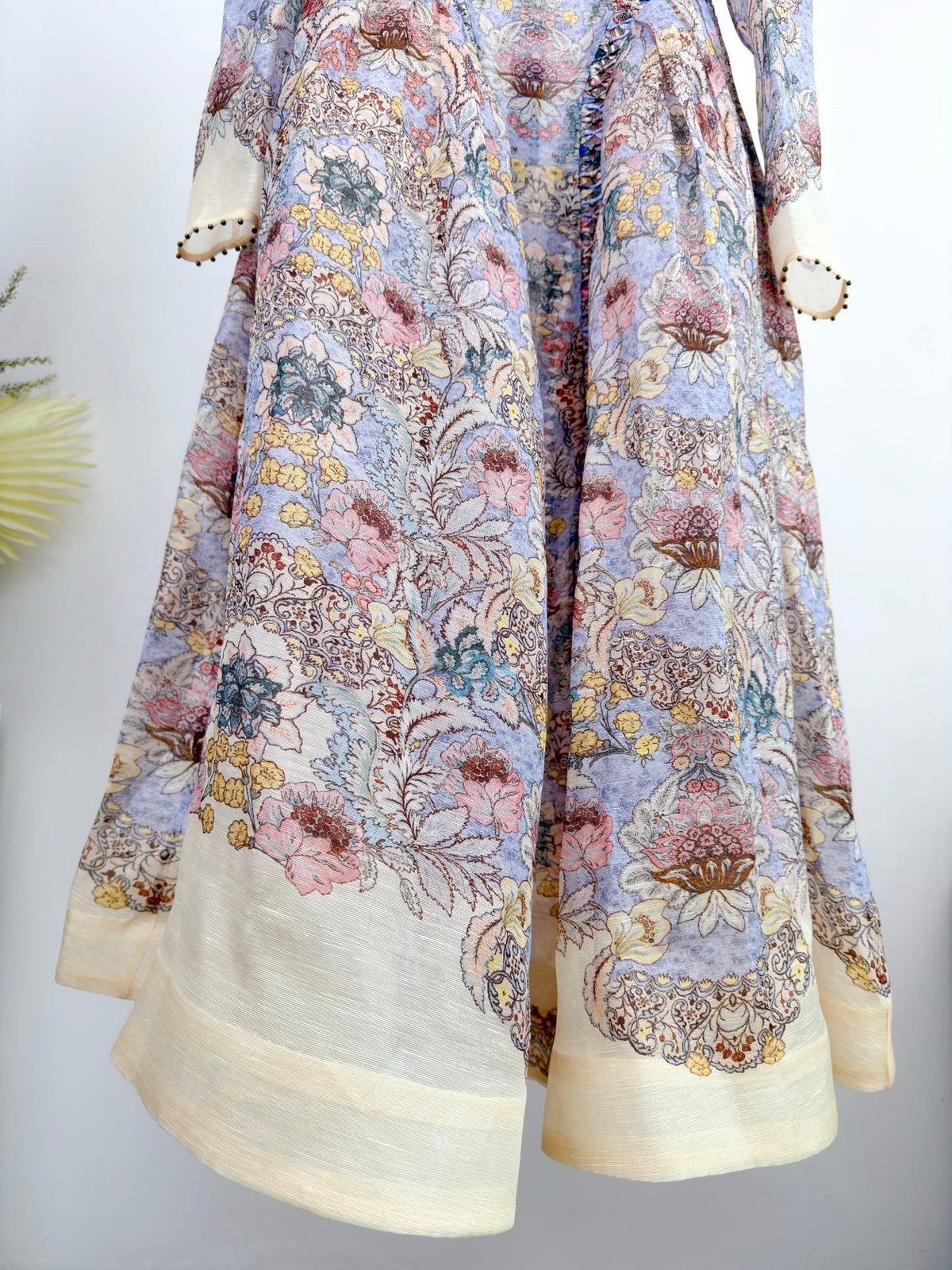 Floral Brocade Jacquard A-Line Midi Coat