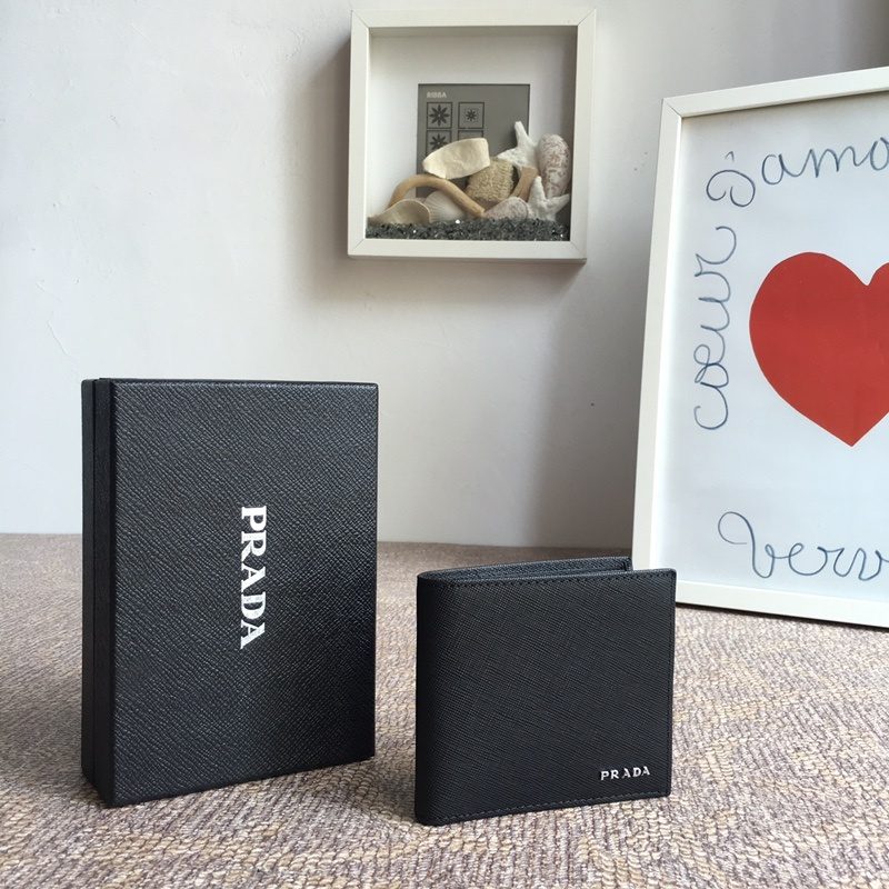 Prada Black Saffiano Leather Bifold Wallet