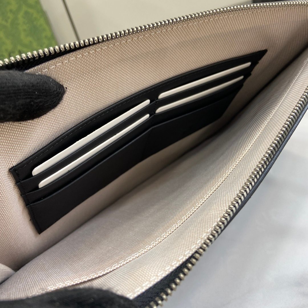 Gucci GG Snake Embroidered Wristlet Clutch