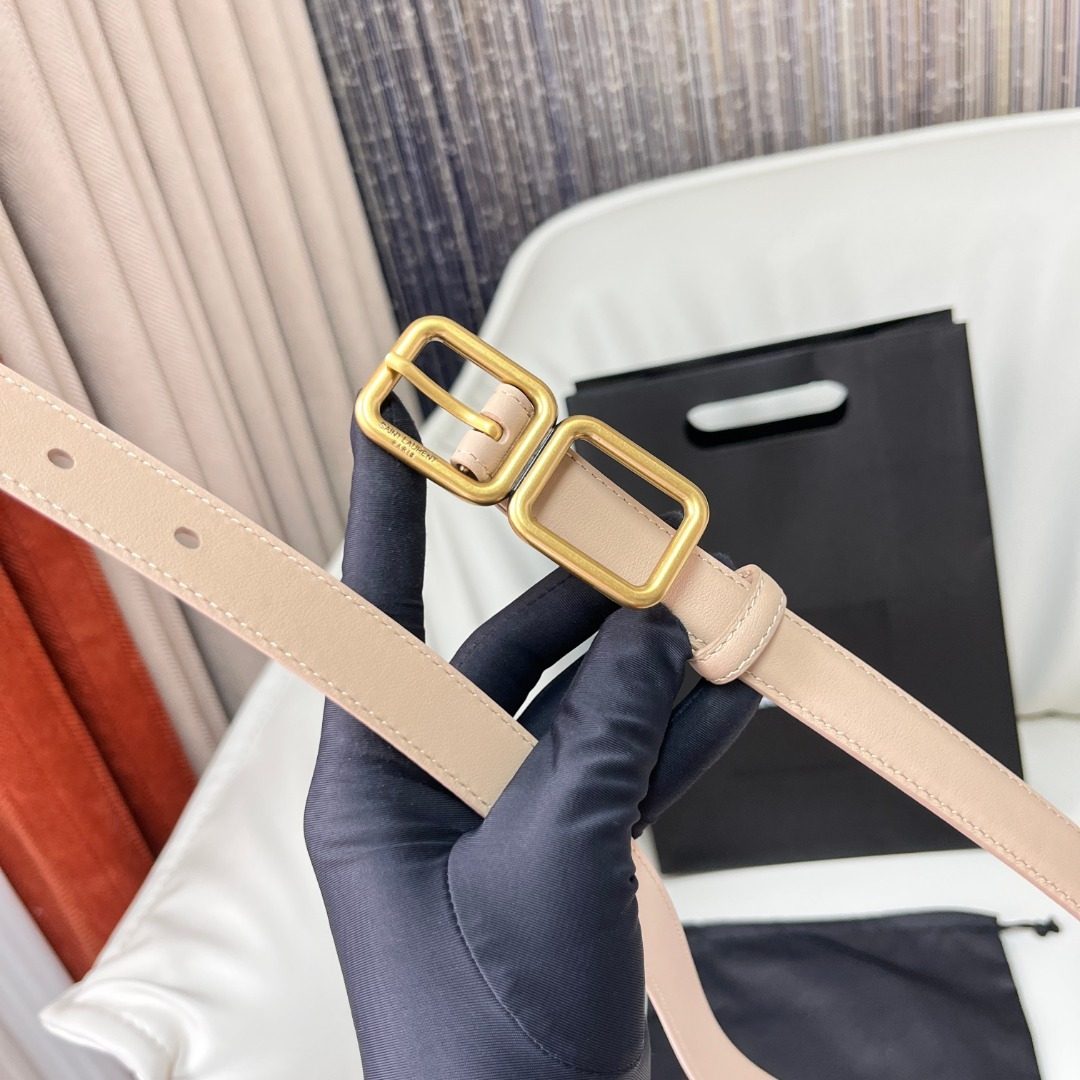Luxury Leather Belt with Dual Gold Buckles