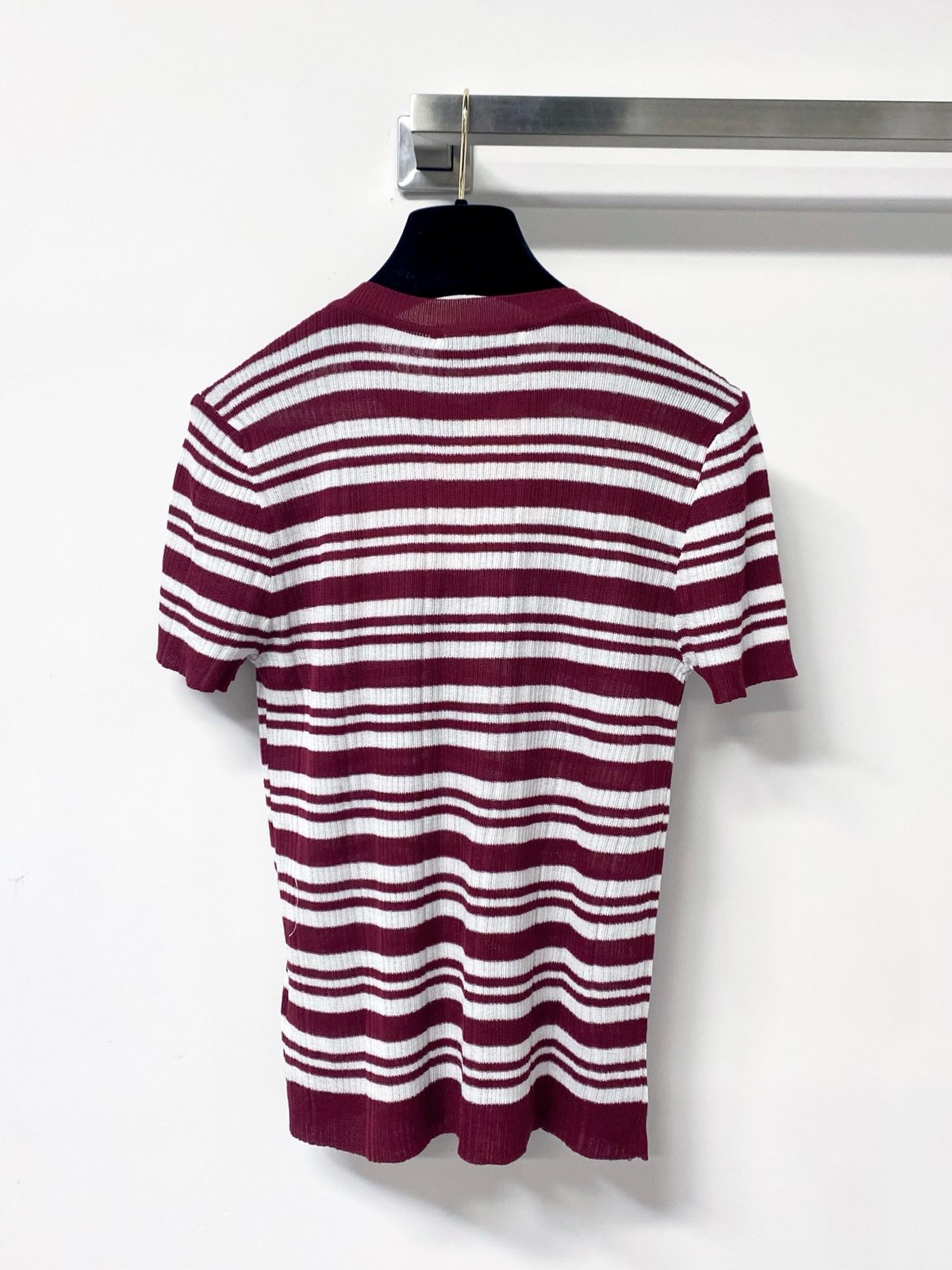 Miu Miu Striped Knit Polo Shirt