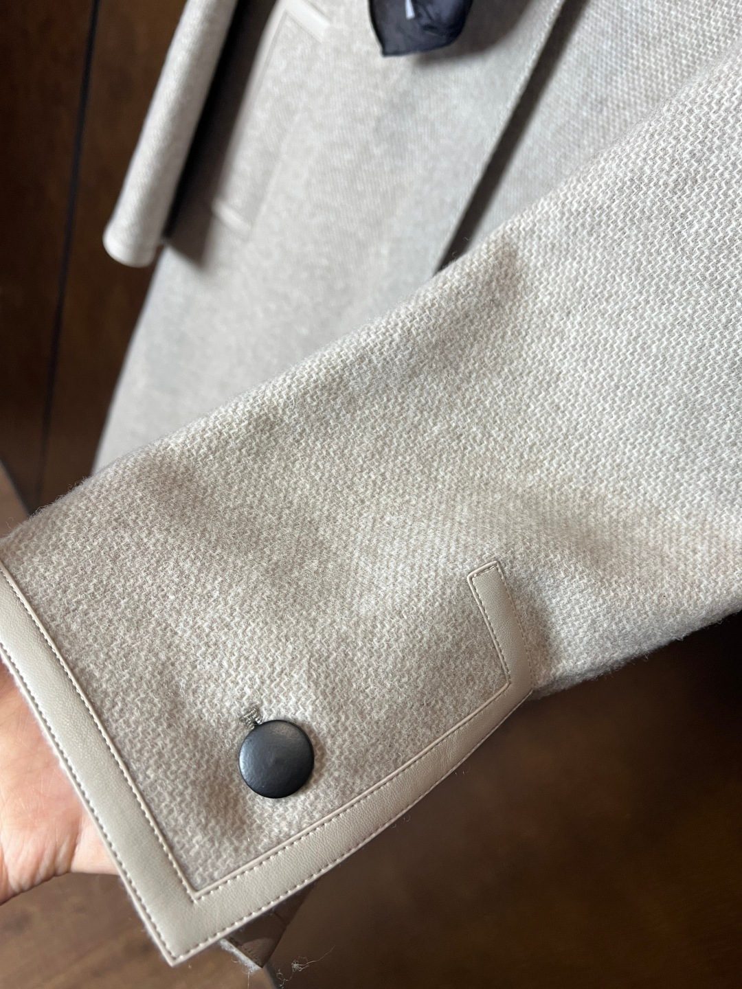 Loro Piana Cream Wool Blazer with Knit Collar