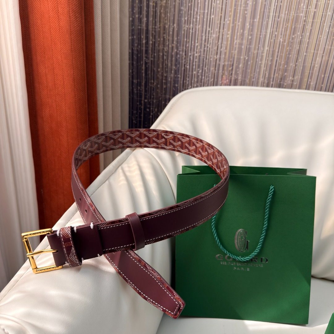 Gucci GG Monogram Leather Belt Burgundy