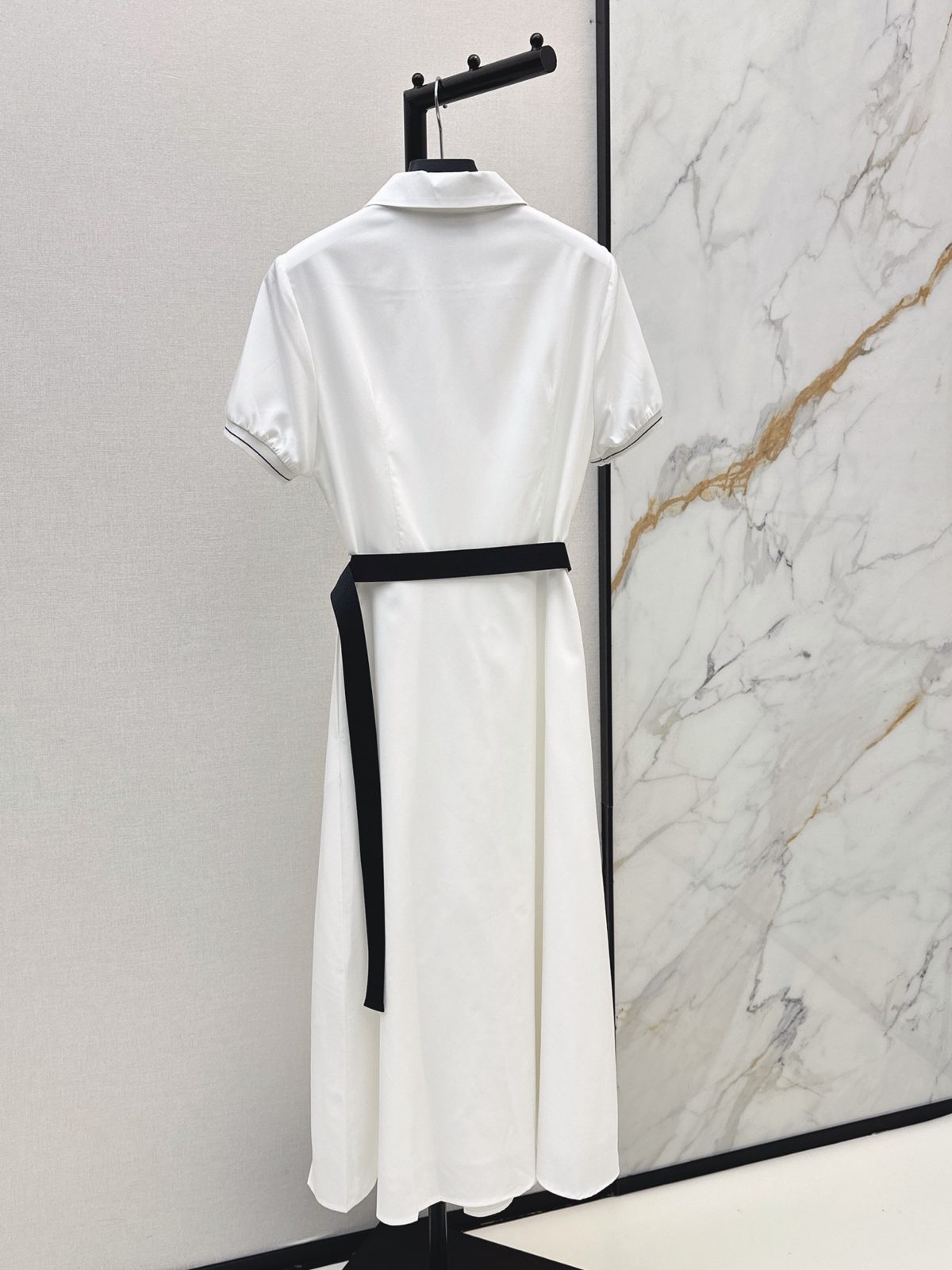 Prada Short-Sleeve Shirt Dress with Belt