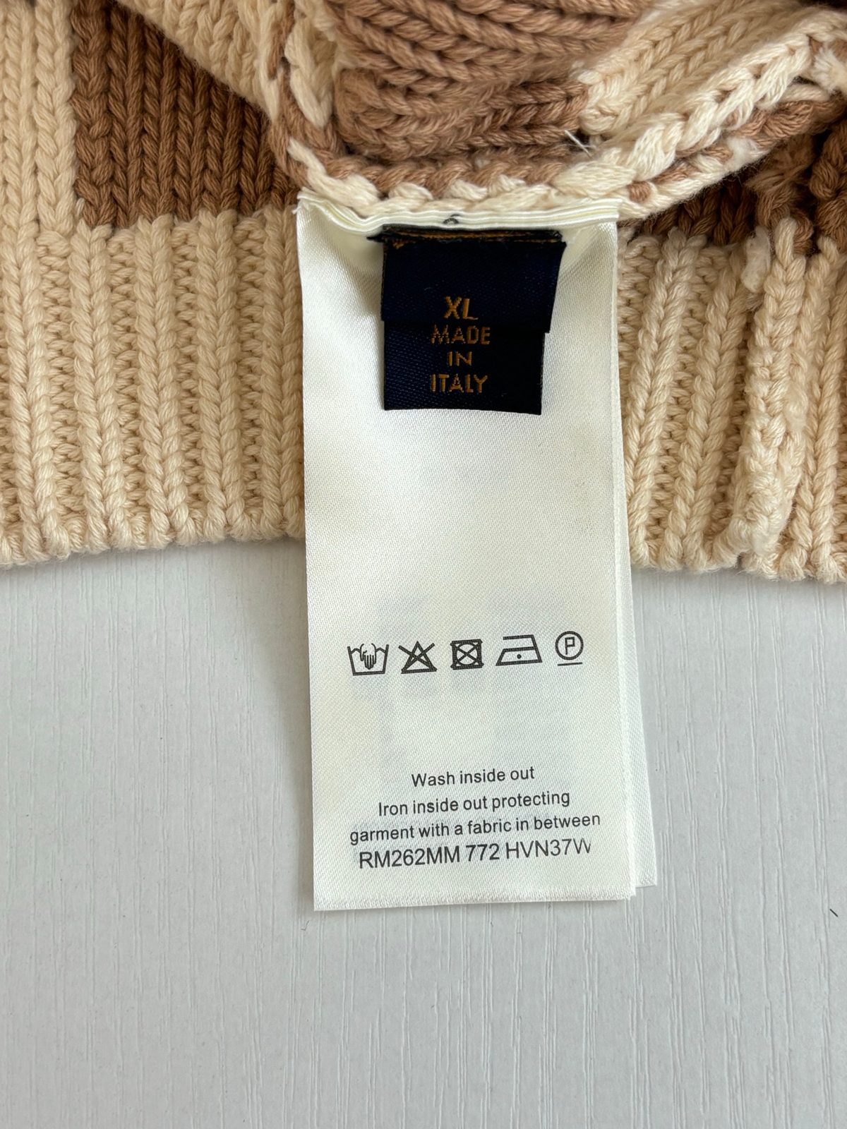 Checkered Wool Cardigan Sweater