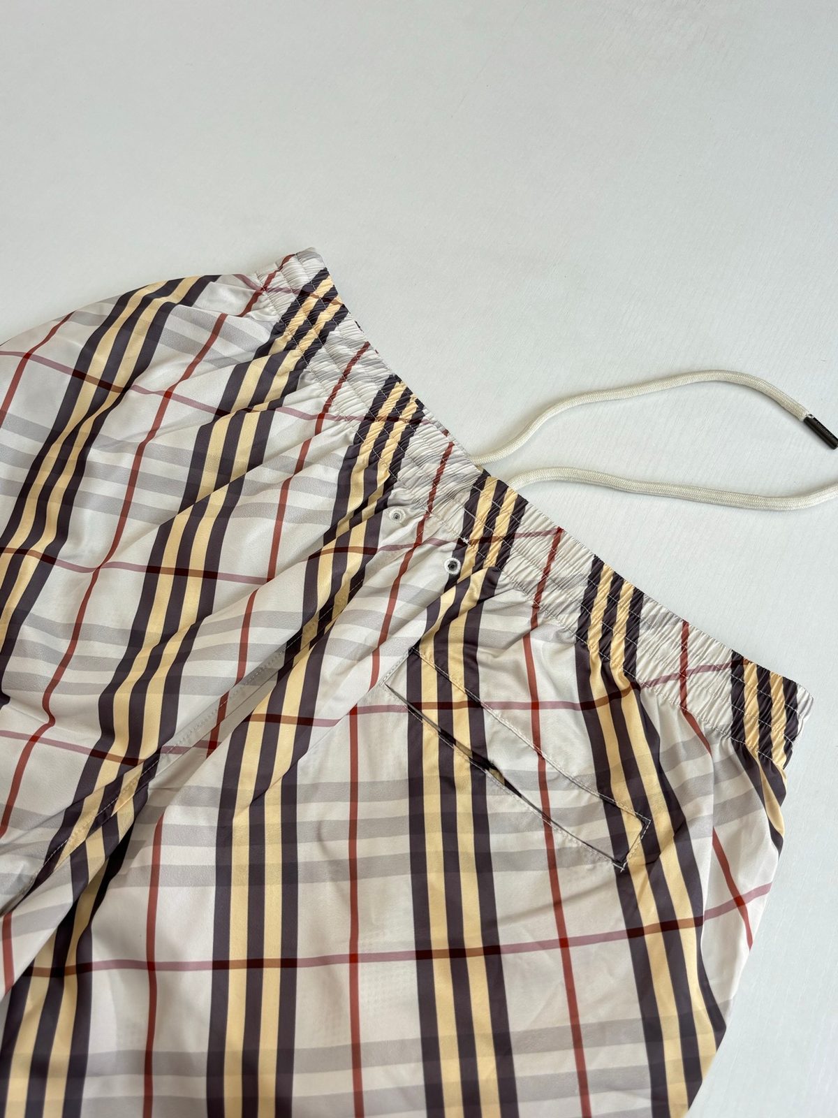 Burberry Check Plaid Drawstring Shorts