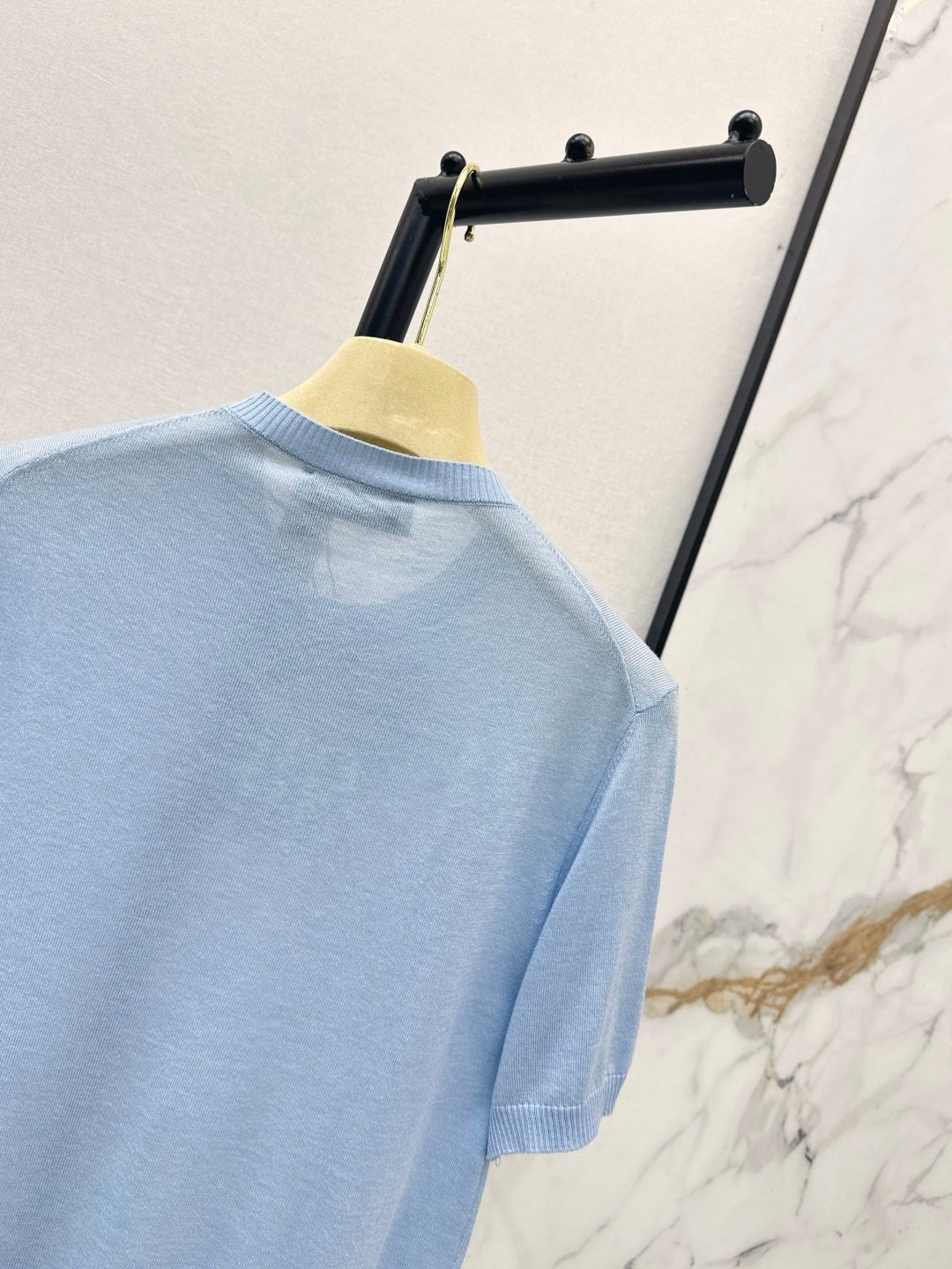 Miu Miu Logo Short Sleeve Knit Shirt