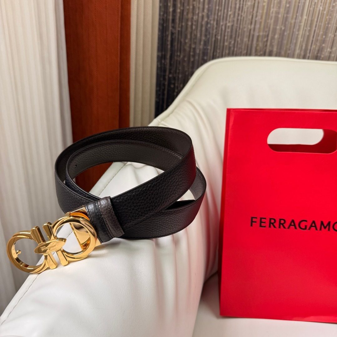 Salvatore Ferragamo Gancini Leather Belt