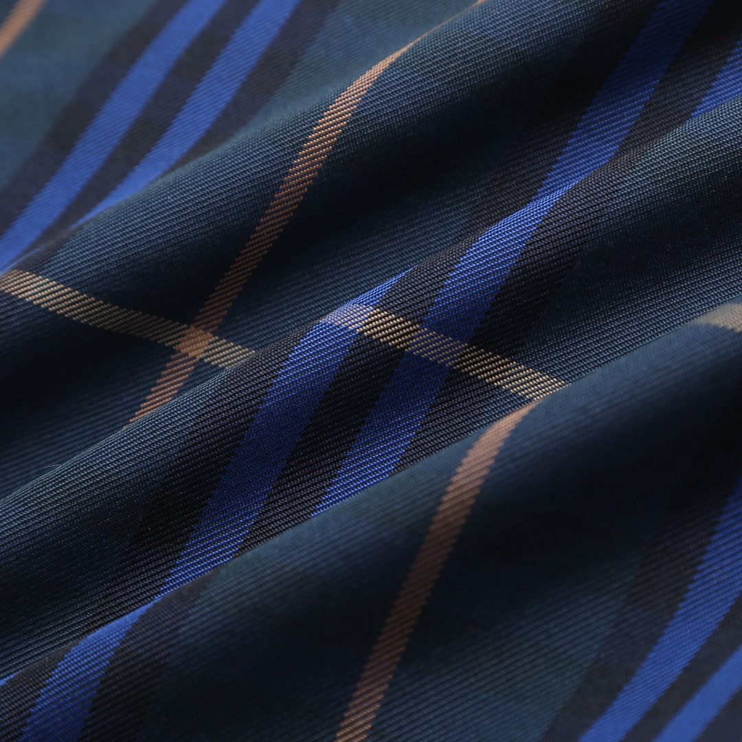 Burberry Deep Blue Checked Hooded Jacket