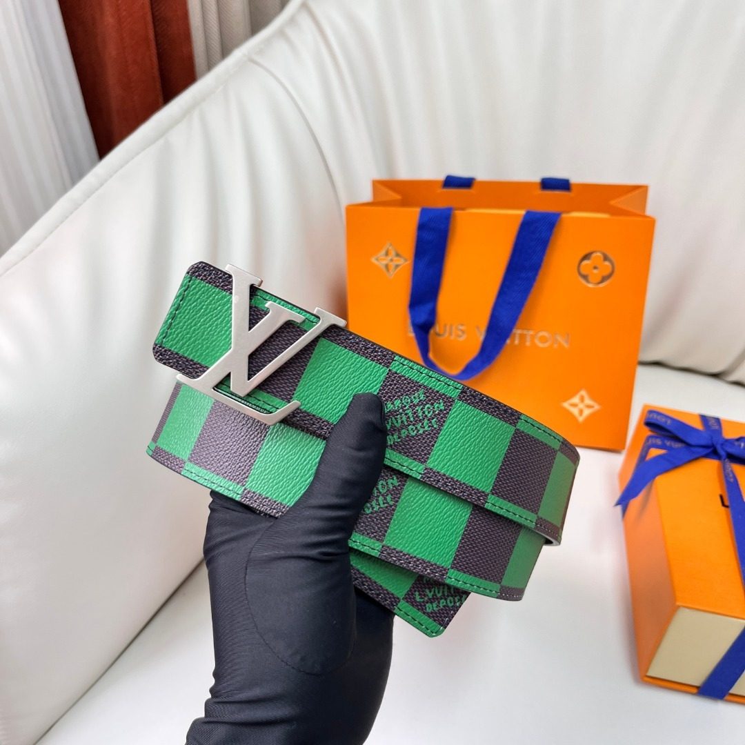 Louis Vuitton Damier Ebene Belt with LV Buckle