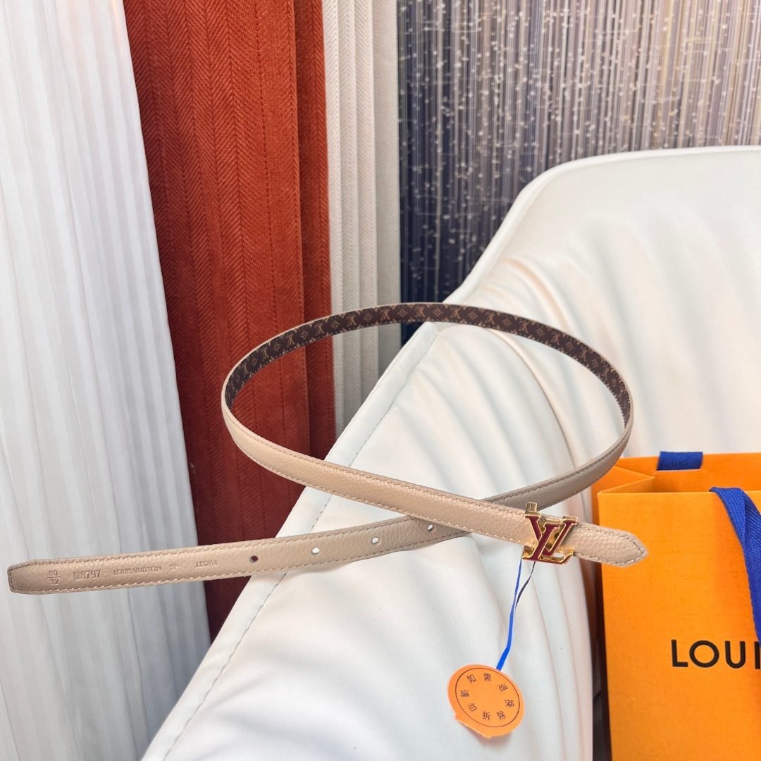 Louis Vuitton Monogram Leather Belt Beige