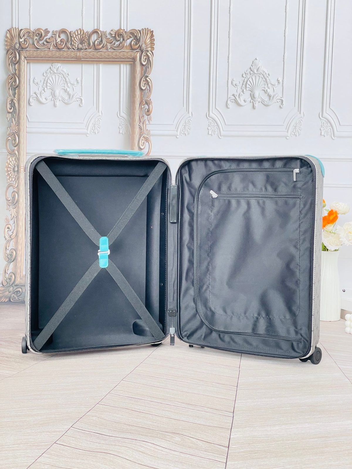 Louis Vuitton Monogram Carry-On Luggage Turquoise