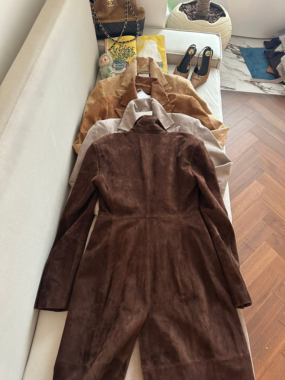 Brown Suede Trench Coat