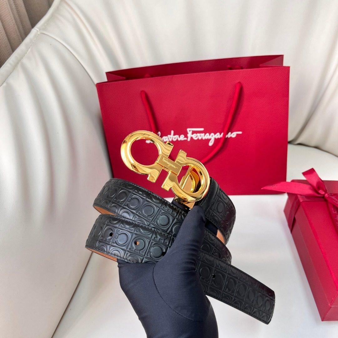 Salvatore Ferragamo Gancini Leather Belt