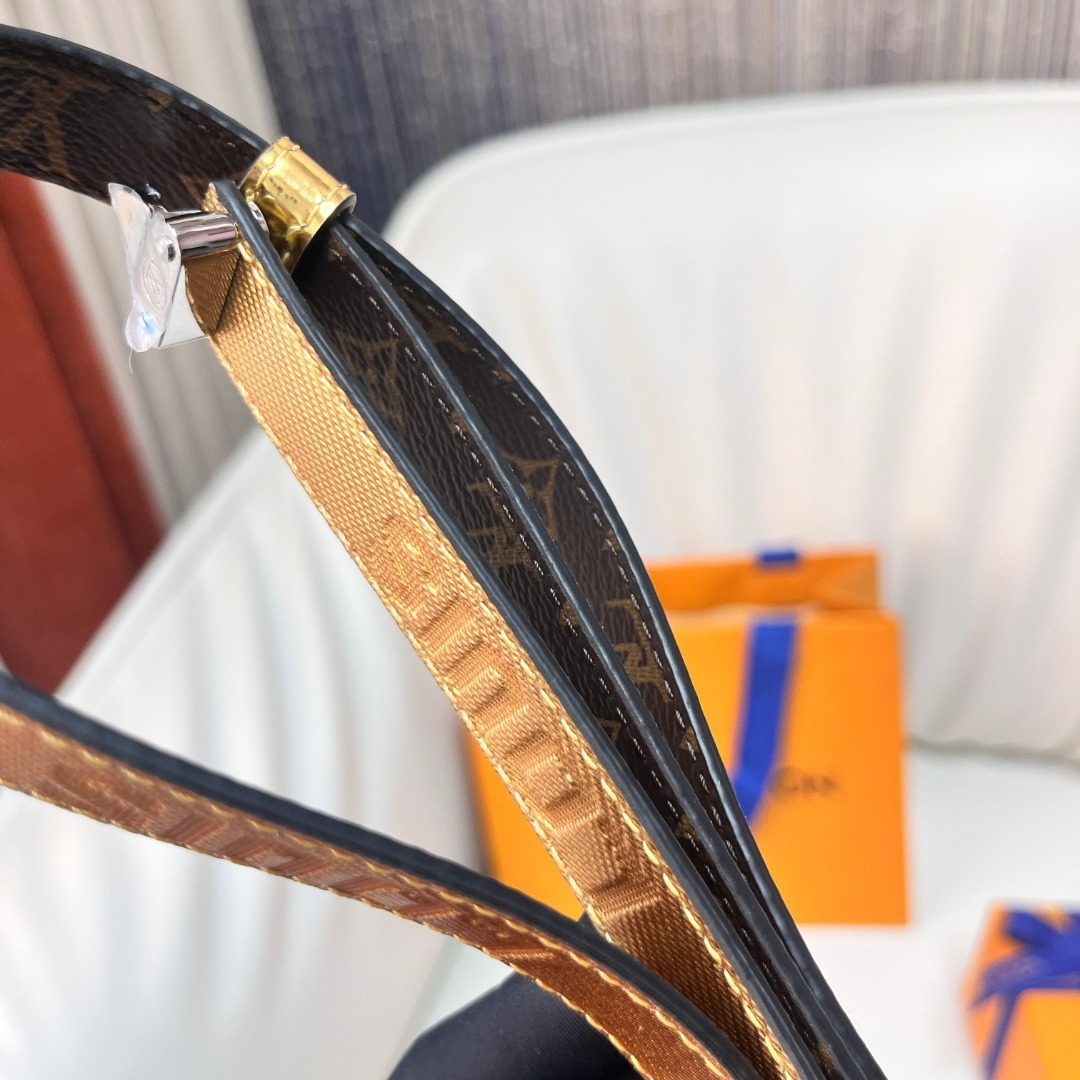 Louis Vuitton Monogram Canvas Belt with Gold Buckle