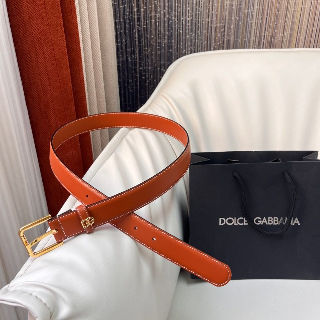 Dolce & Gabbana Leather Belt Orange
