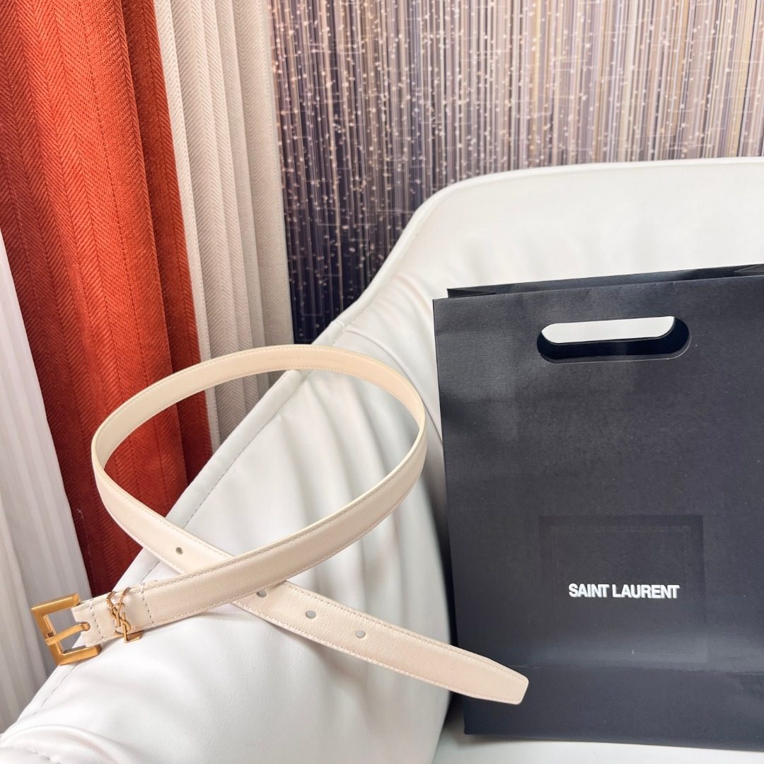 Saint Laurent Cream Leather Shoulder Bag