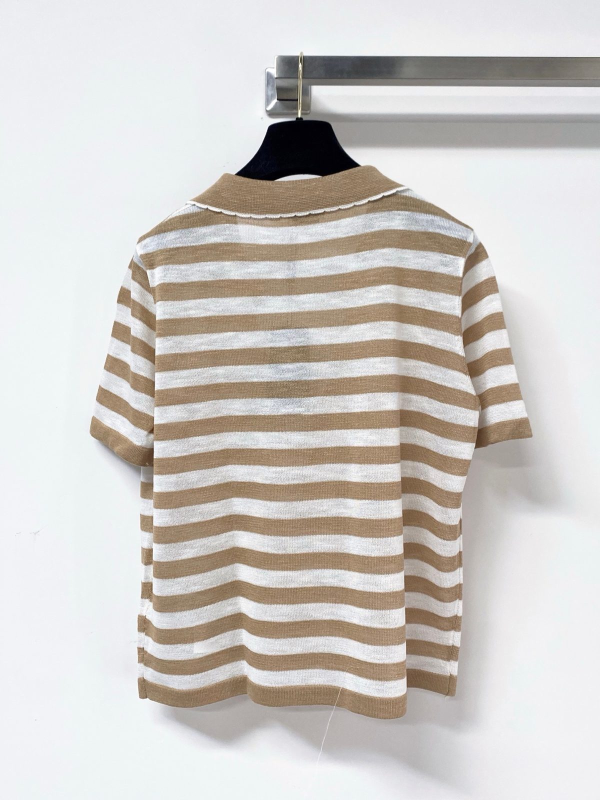 Striped Knit Short Sleeve T-Shirt