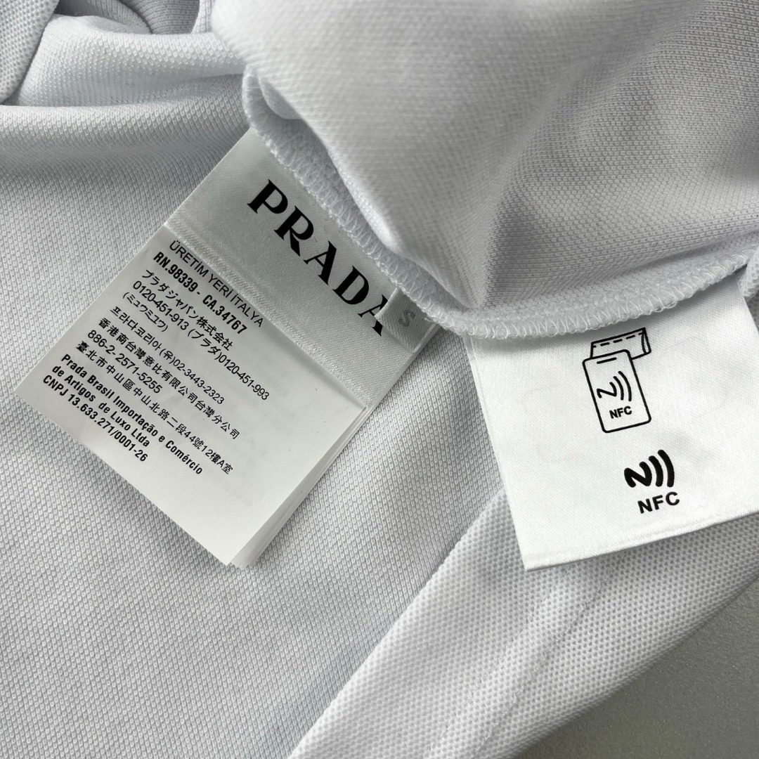 Prada Triangle Logo Half-Zip Polo Shirt