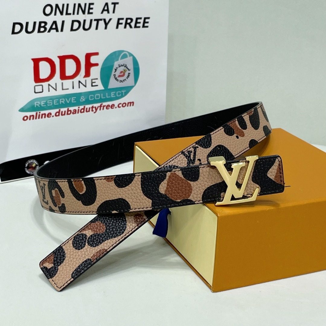 Louis Vuitton Monogram Leopard Print Leather Belt