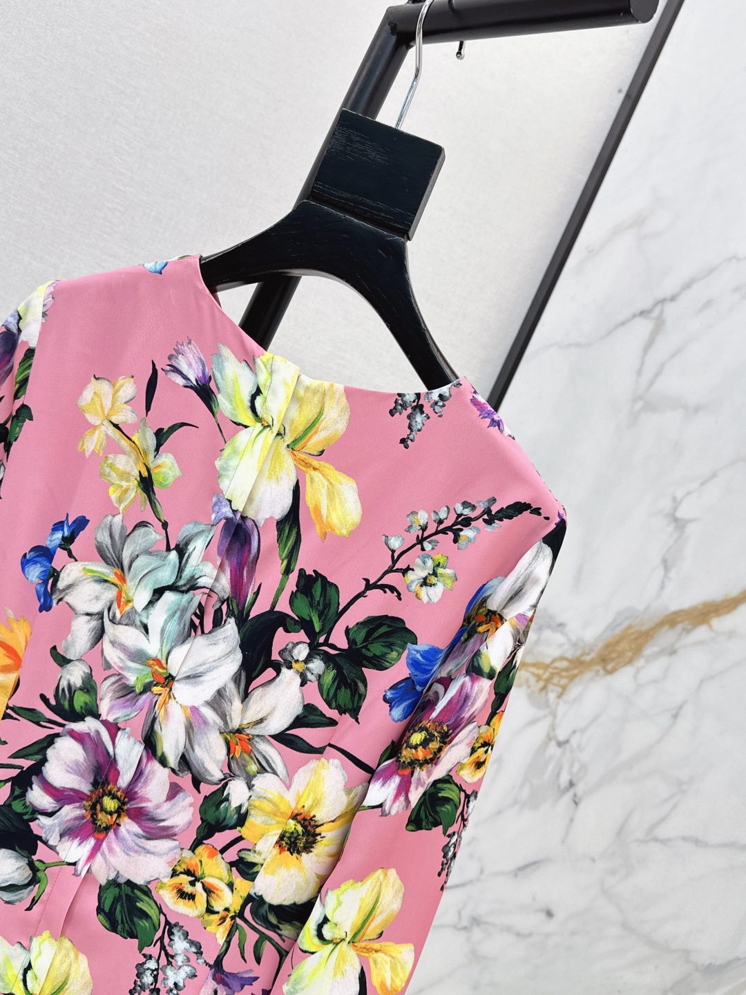Floral Print Three-Quarter Sleeve Midi Dress