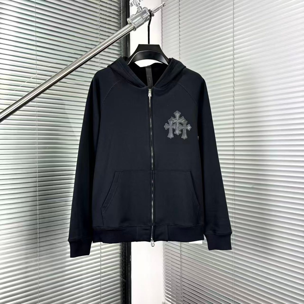 Chrome Hearts Cross Zip Hoodie Black