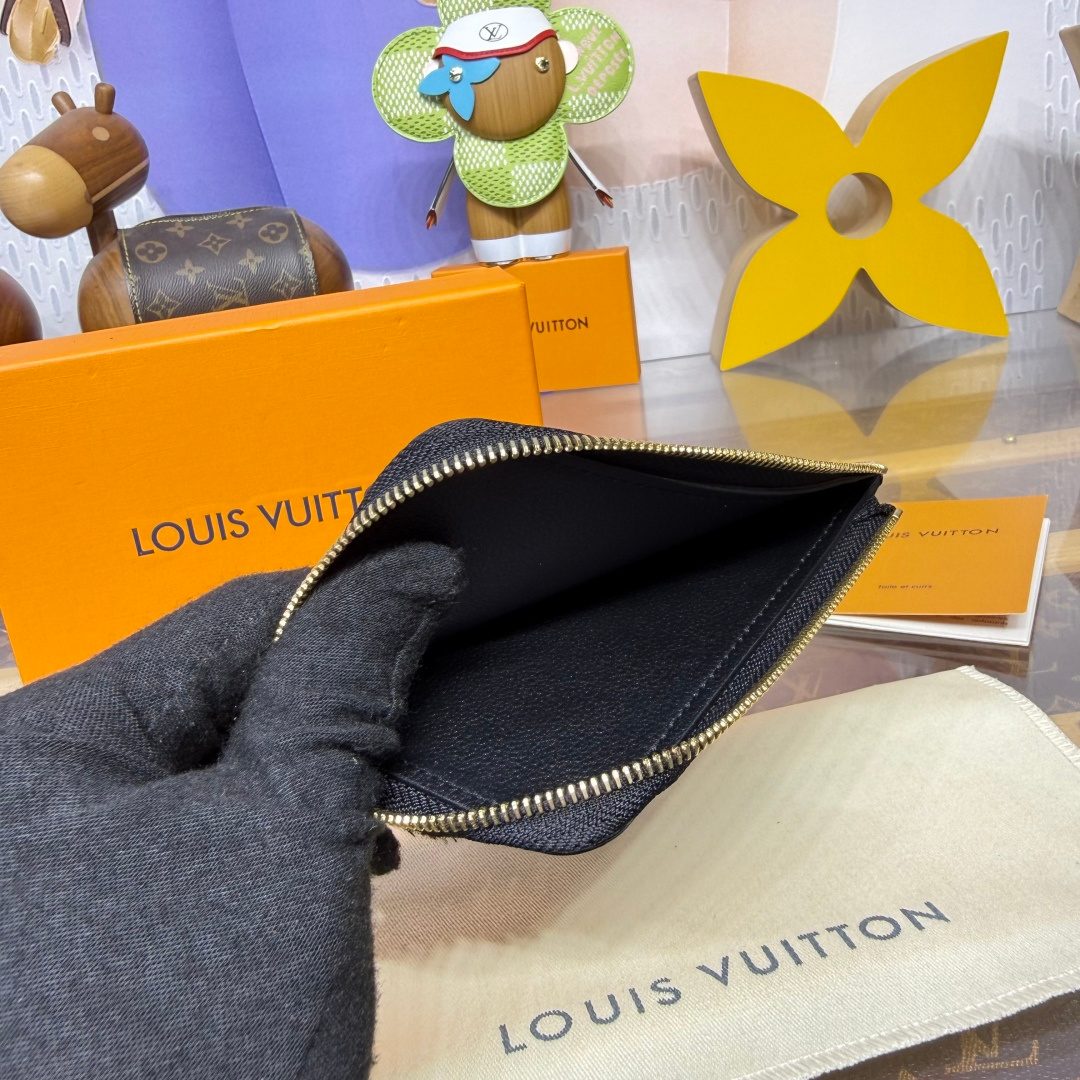 Louis Vuitton Leather Zippered Card Holder