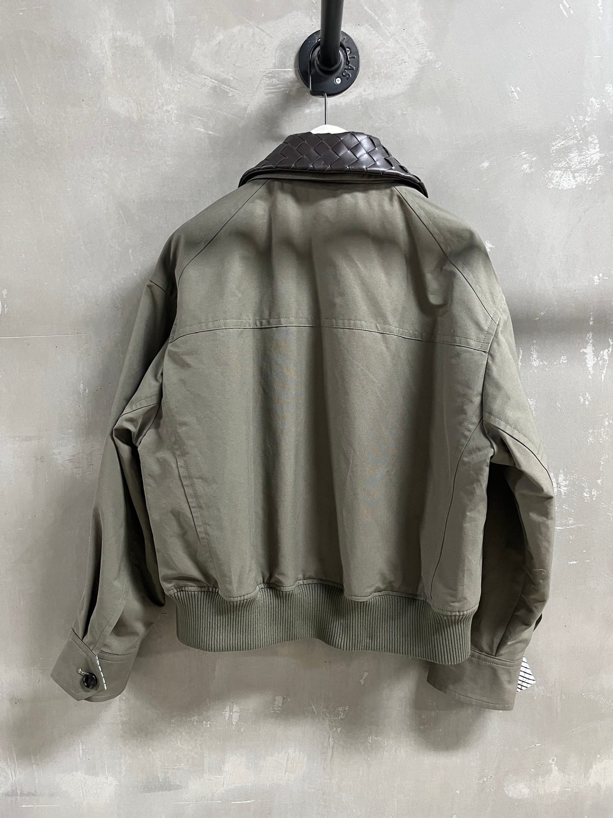 Luxury Leather Collar Bomber Jacket