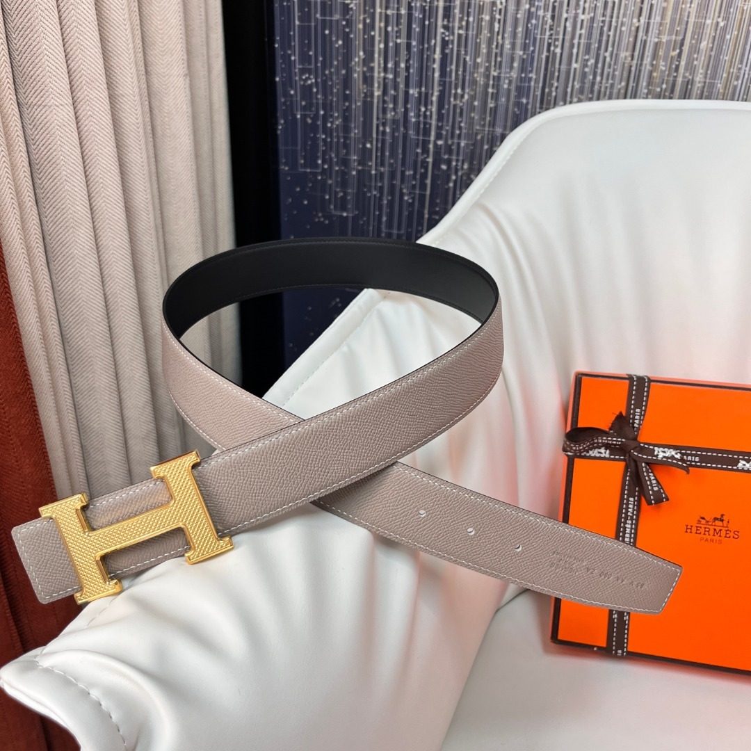 Hermès H Buckle Leather Belt