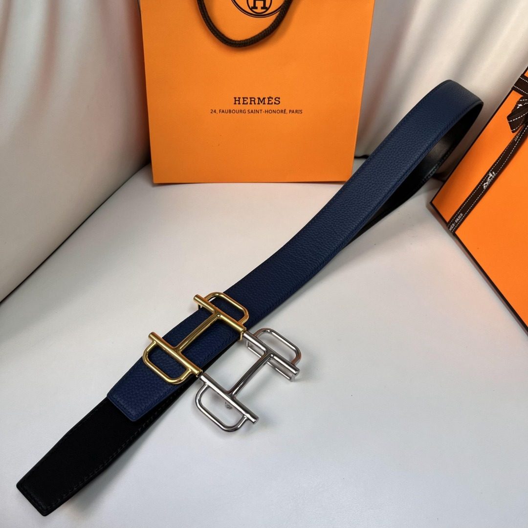 Hermès Reversible Leather Belt with H Buckle