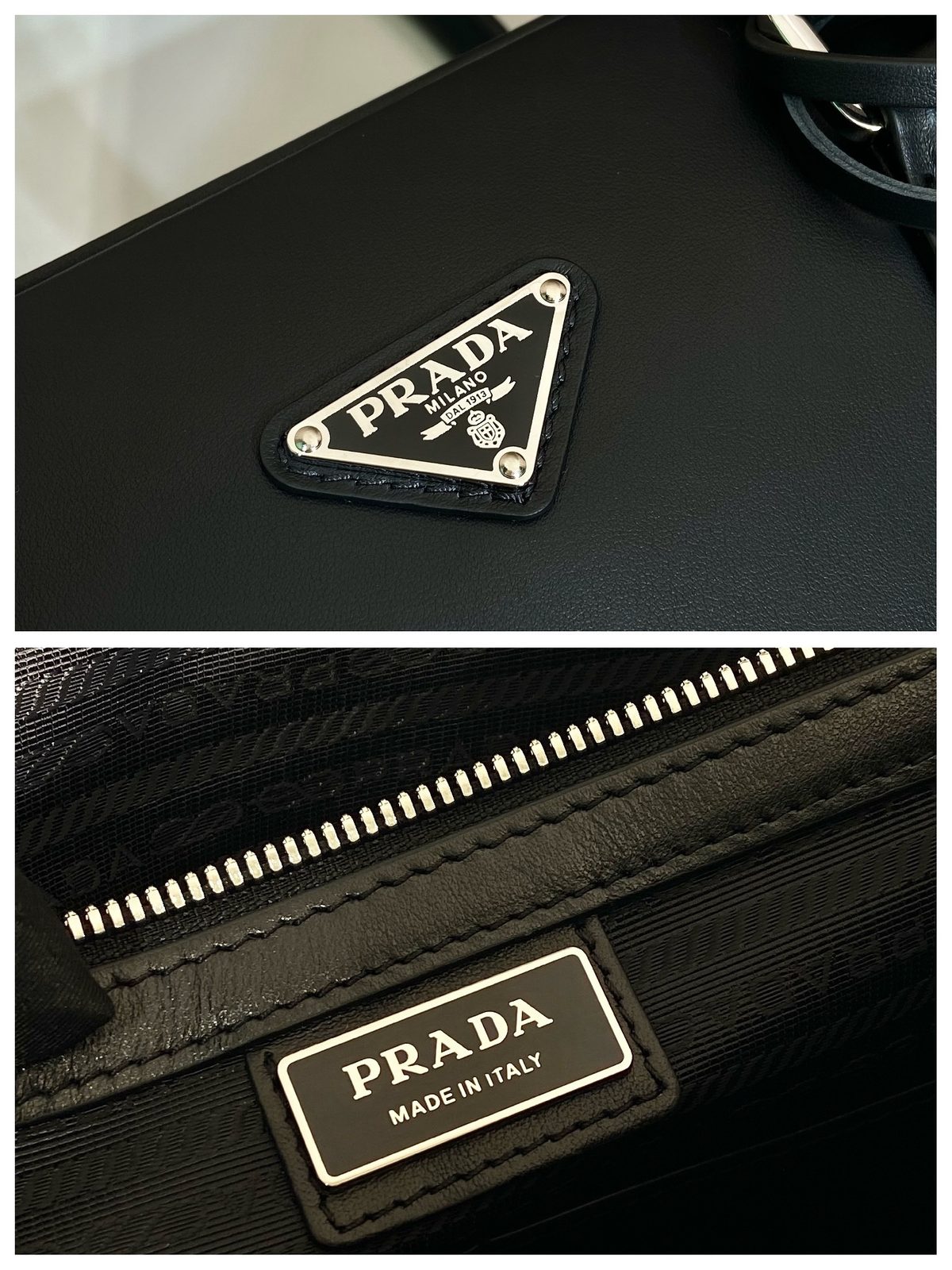 Prada Milano Black Leather Tote Bag