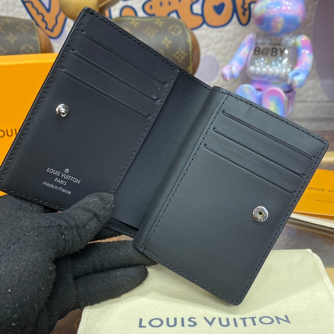 Louis Vuitton Black Leather Bifold Wallet