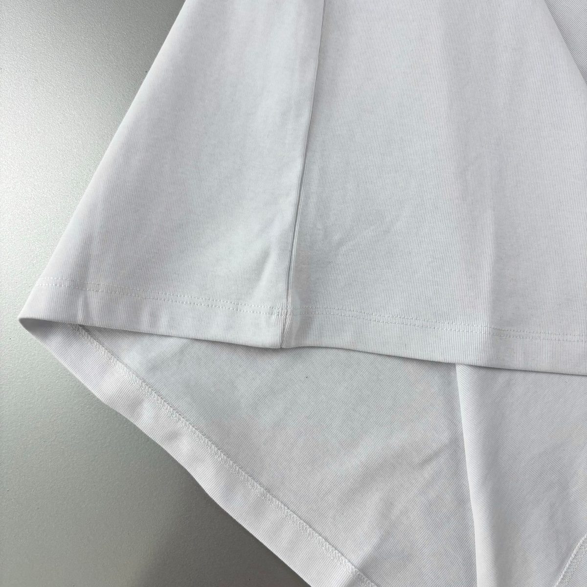 White Ribbed Cotton Crewneck T-Shirt