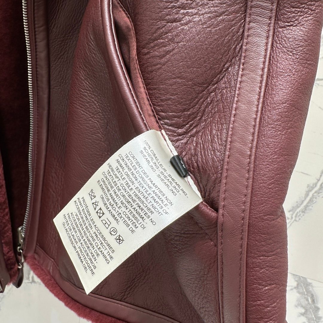 Burgundy Leather Fur-Lined Vest