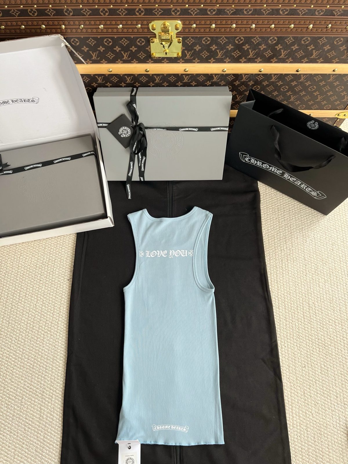 Chrome Hearts Love You Ribbed Tank Top