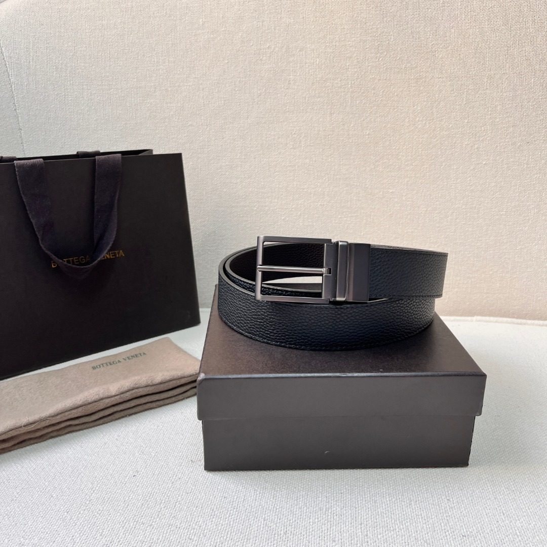 Bottega Veneta Black Leather Belt