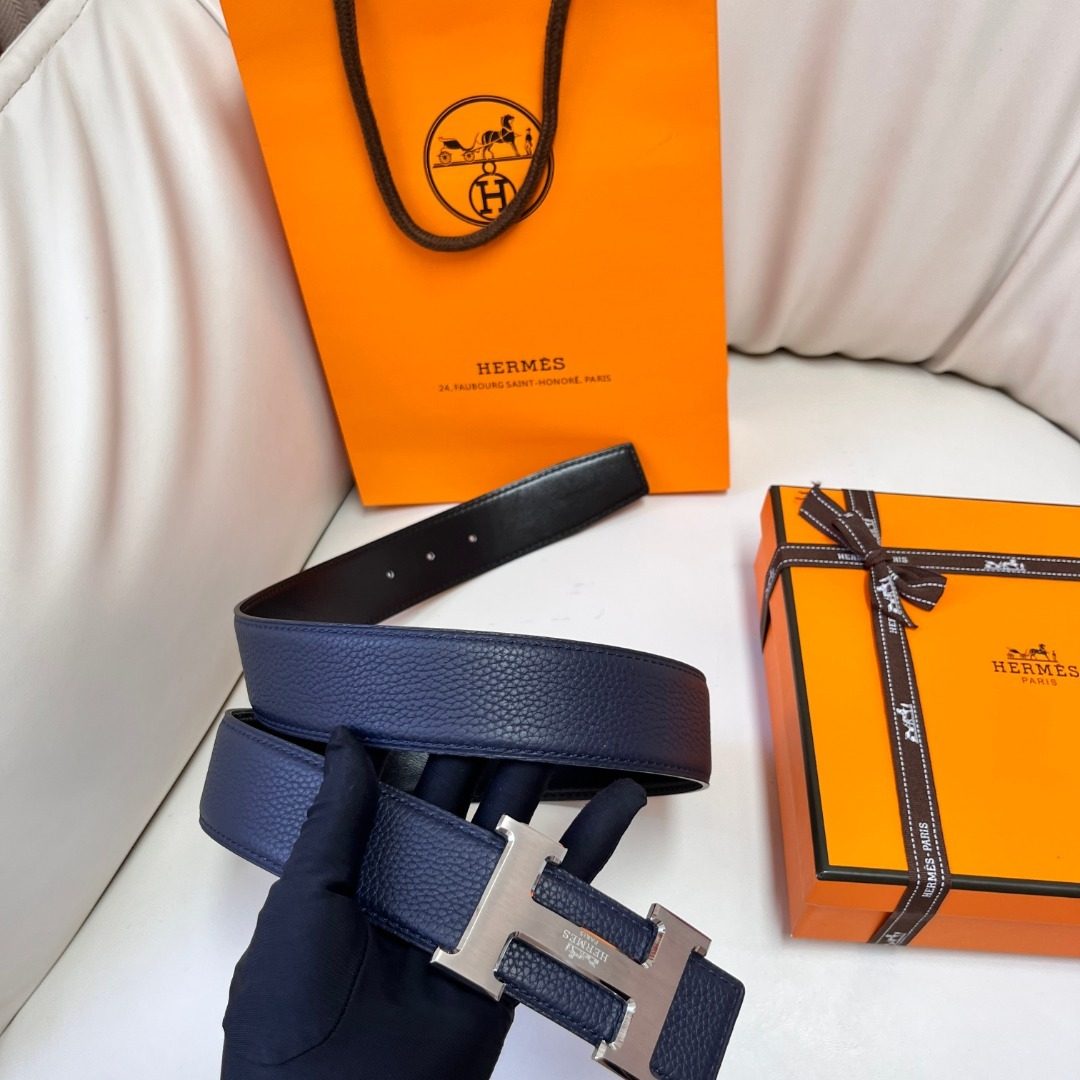 Hermès Reversible Leather H Belt