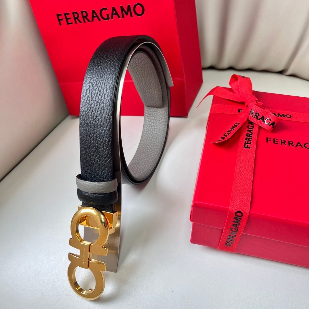 Ferragamo Gancini Reversible Leather Belt