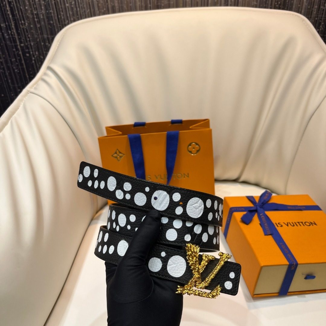 Louis Vuitton Monogram Polka Dot Leather Belt