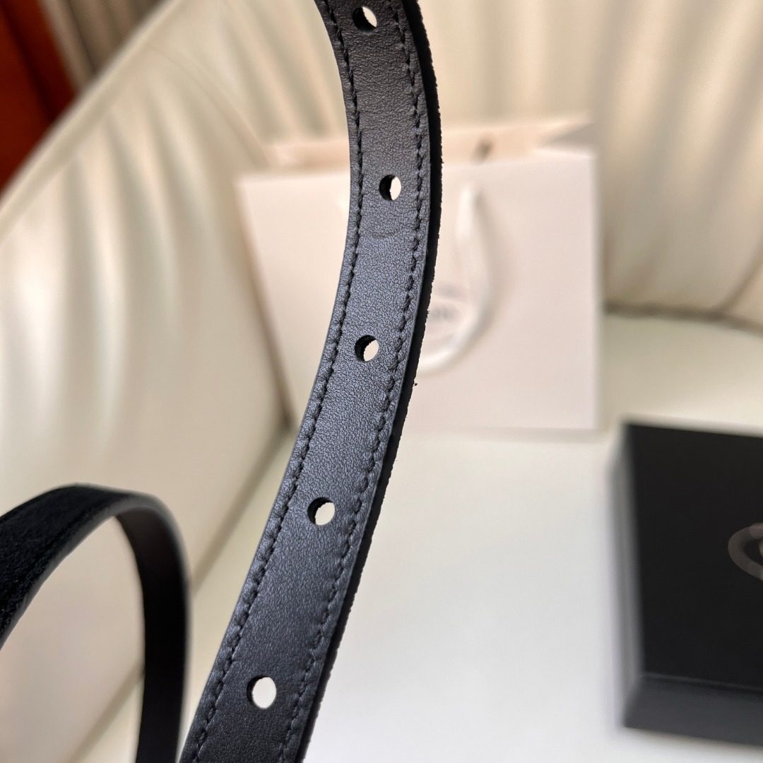 Prada Milano Black Leather Belt
