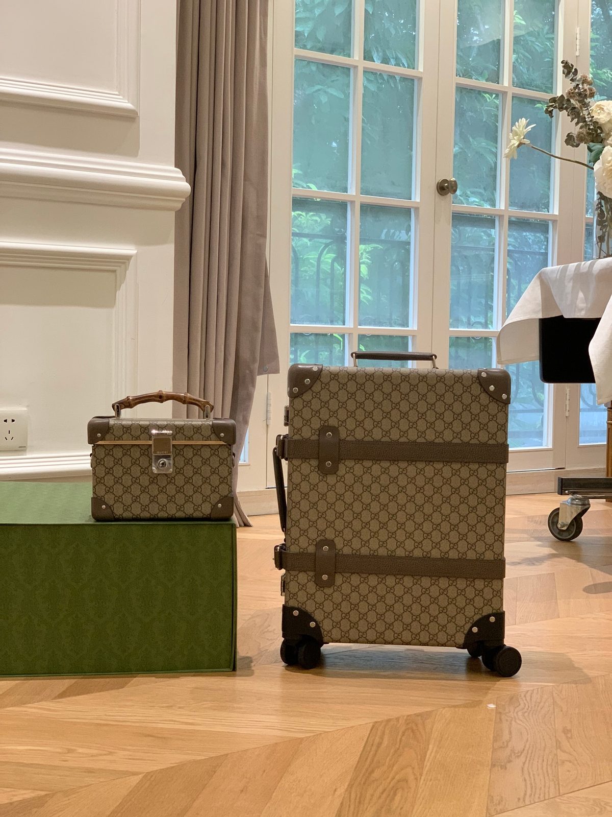 Gucci GG Monogram Carryon Trolley Suitcase