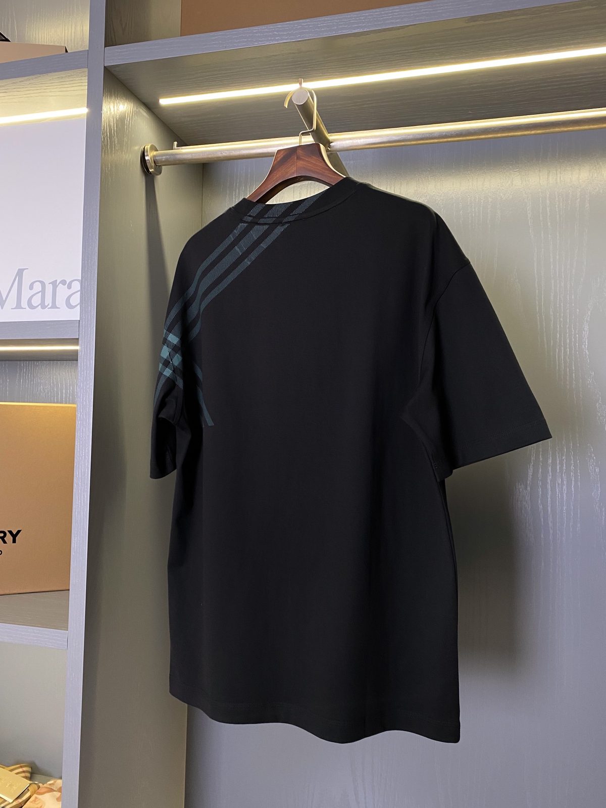 Burberry Check Pattern Crewneck T-Shirt