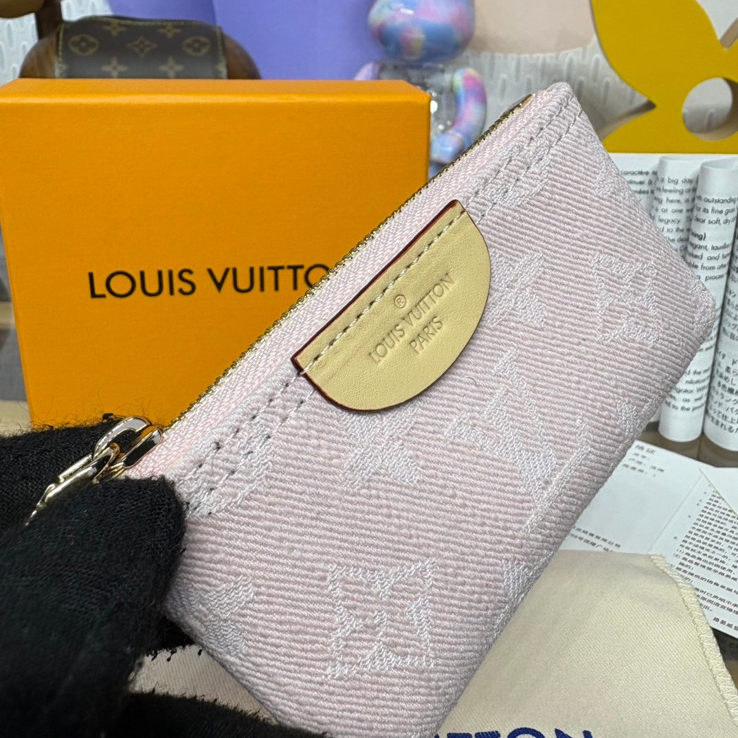 Louis Vuitton Damier Azur Zippy Coin Purse Pink