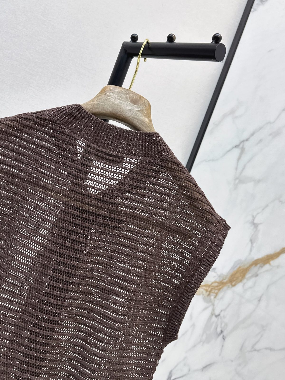 Men's Open-Knit Zip-Up Vest