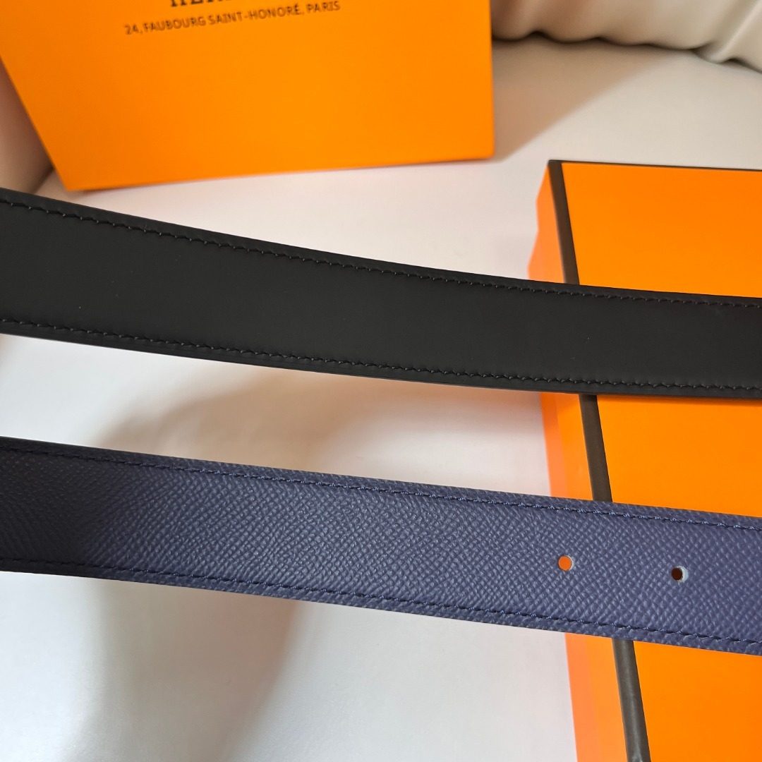 Hermès Reversible Leather Belt with H Buckle