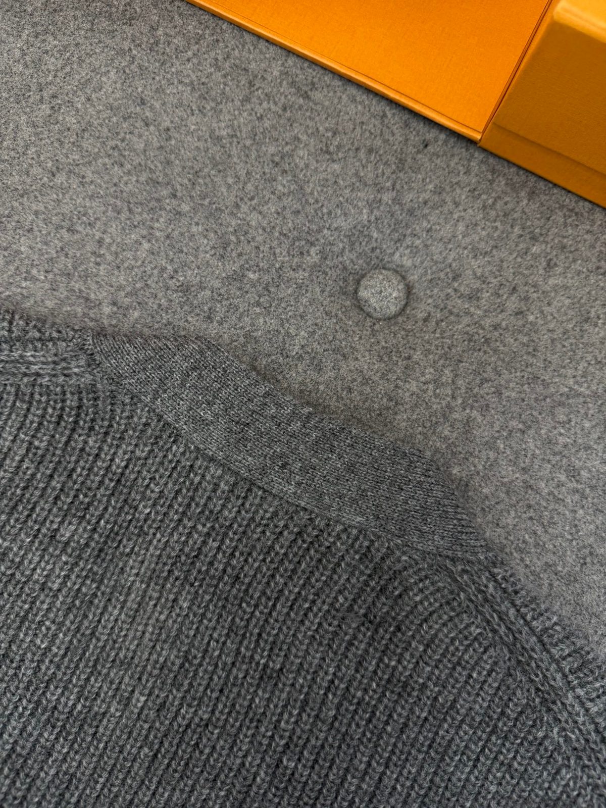 Louis Vuitton Grey Wool V-Neck Cardigan