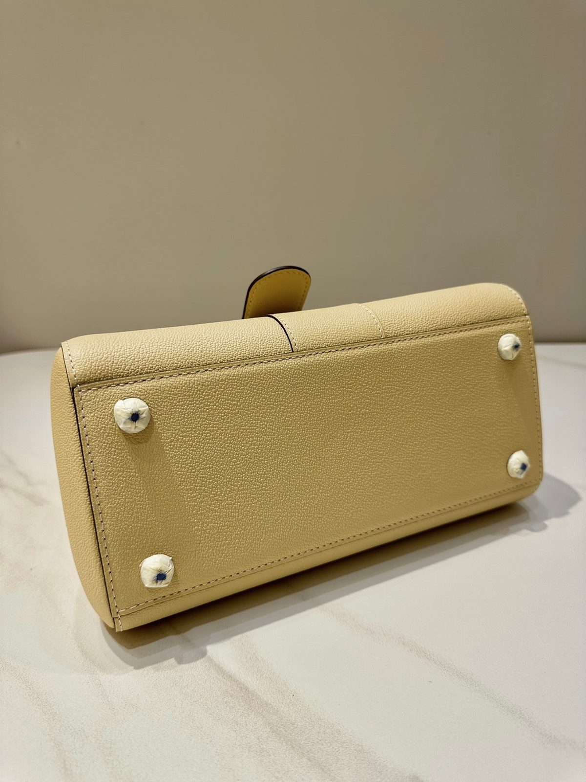 Céline Studded Leather Handbag in Cream