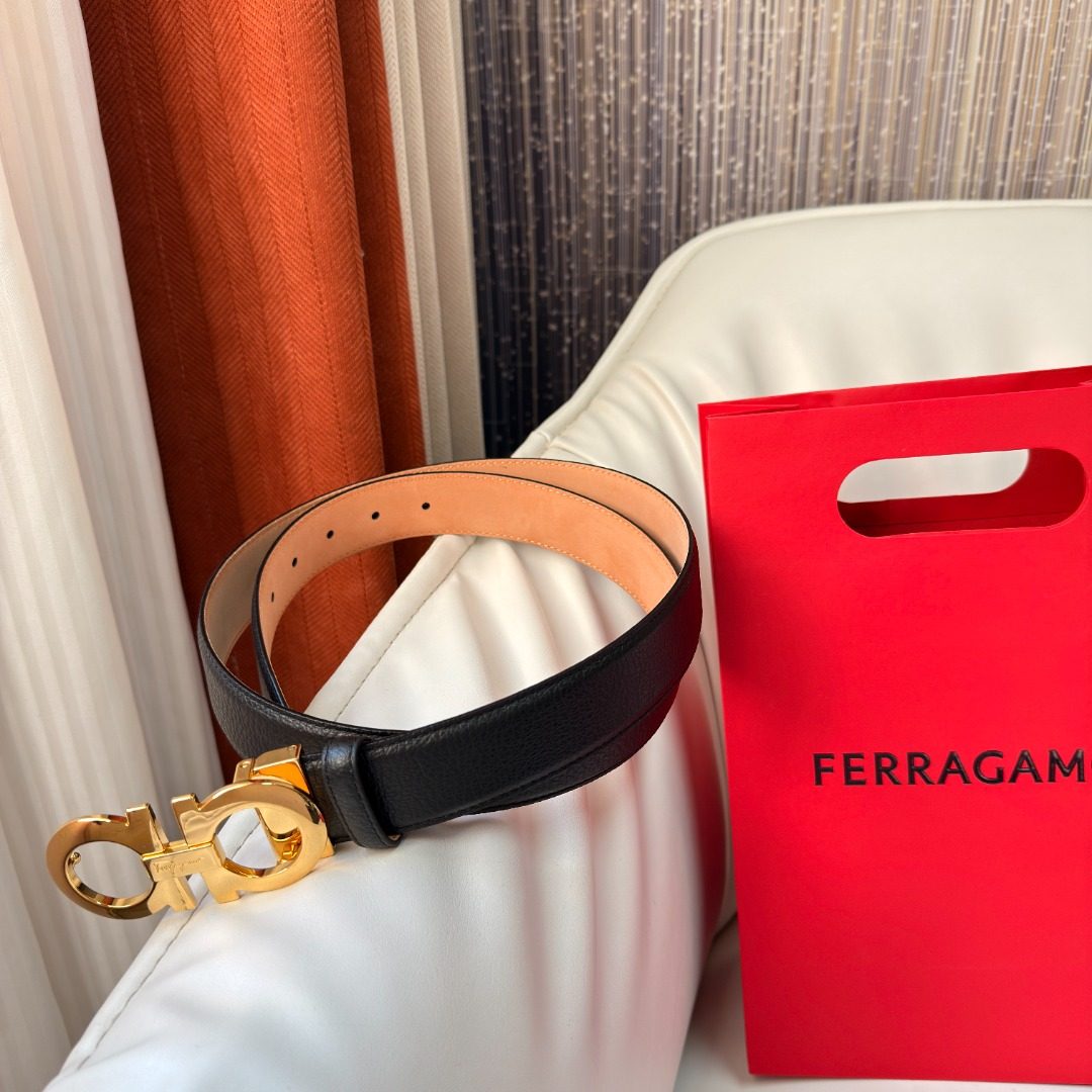 Salvatore Ferragamo Gancini Leather Belt