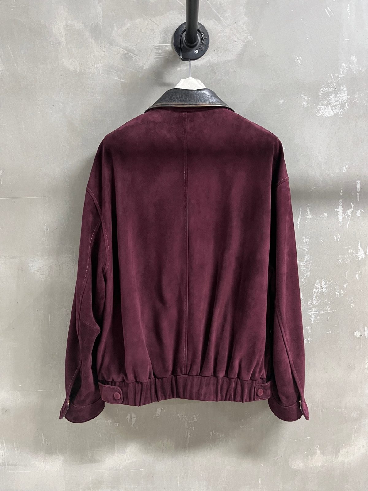 Miu Miu Suede Bomber Jacket Burgundy