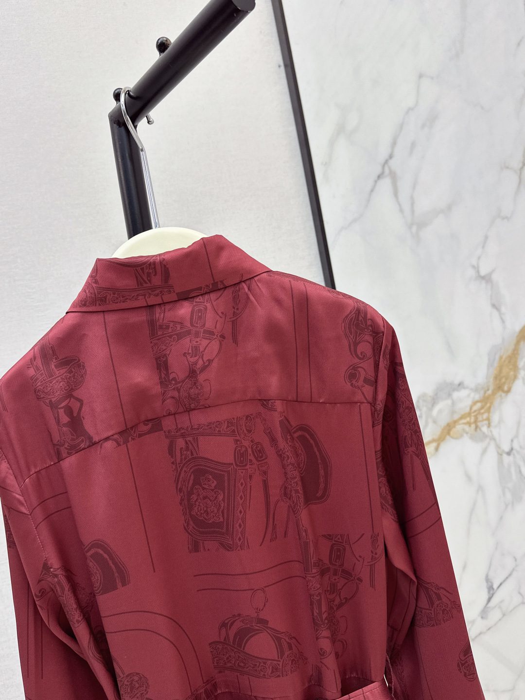 Hermès Printed Silk Shirt Dress